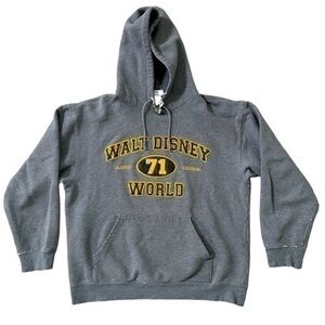 WALT DISNEY WOLRD | WDW Gray Hoodie with Yellow 71 Embroidered Logo, Size M